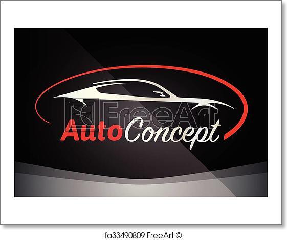 Red Auto Company Logo - Free art print of Sportscar vehicle logo silhouette. Auto Company ...