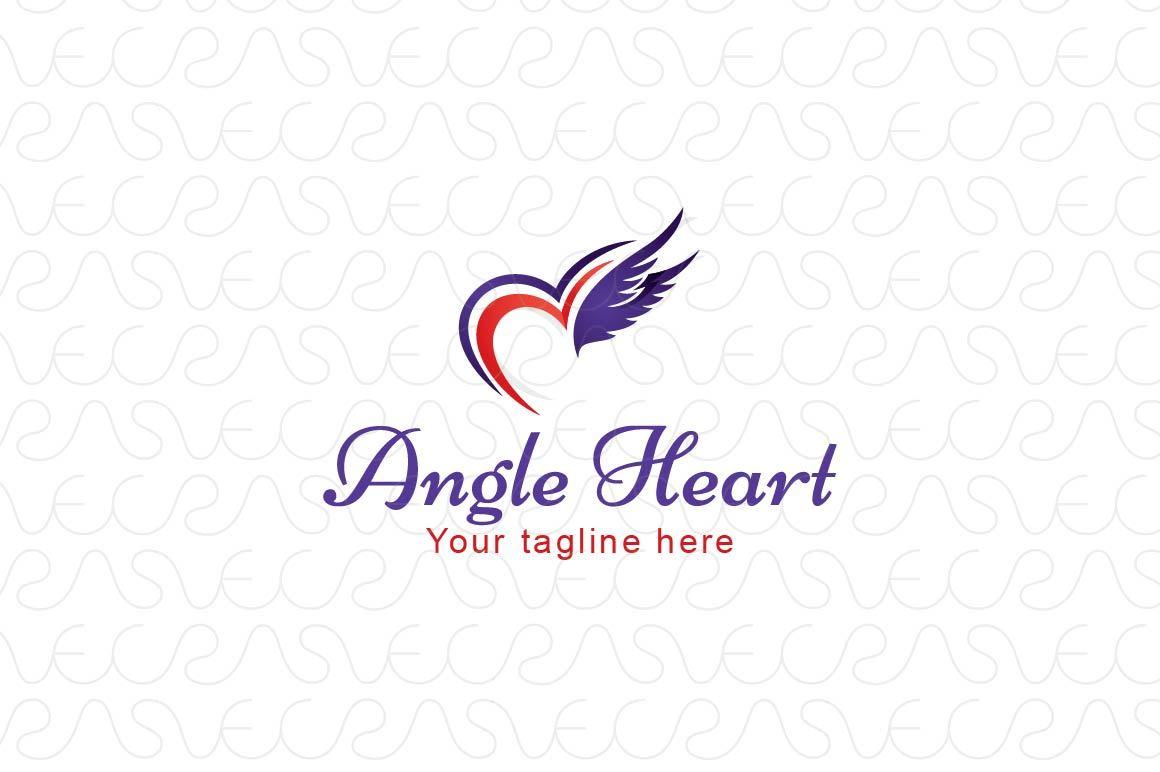 Angel Wings Logo - Angel Heart - Creative Angel Wings Logo Design Template – VecRas