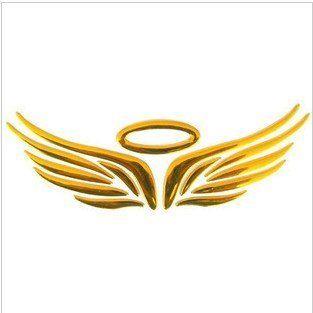 Angel Wings Logo - Amazon.com : Car Golden PVC Gold Angel Wings Logo Emblem Marker ...