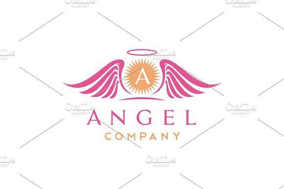 Angel Wings Logo - Sun & beauty Angel Wings logo design ~ Logo Templates ~ Creative Market