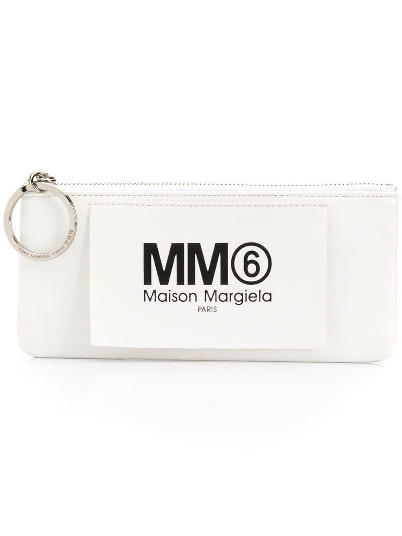 Maision Martin Margiela Logo - Mm6 By Maison Martin Margiela Logo Patch Purse in White - Lyst