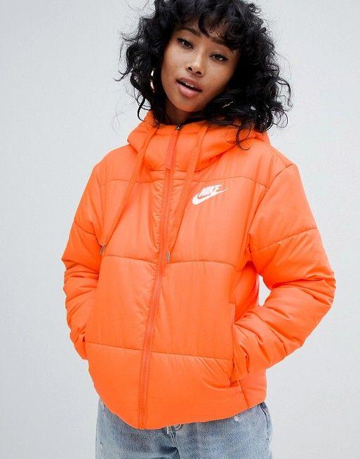 Nike Orange Logo - Nike | Nike Orange Small Logo Padded Jacket