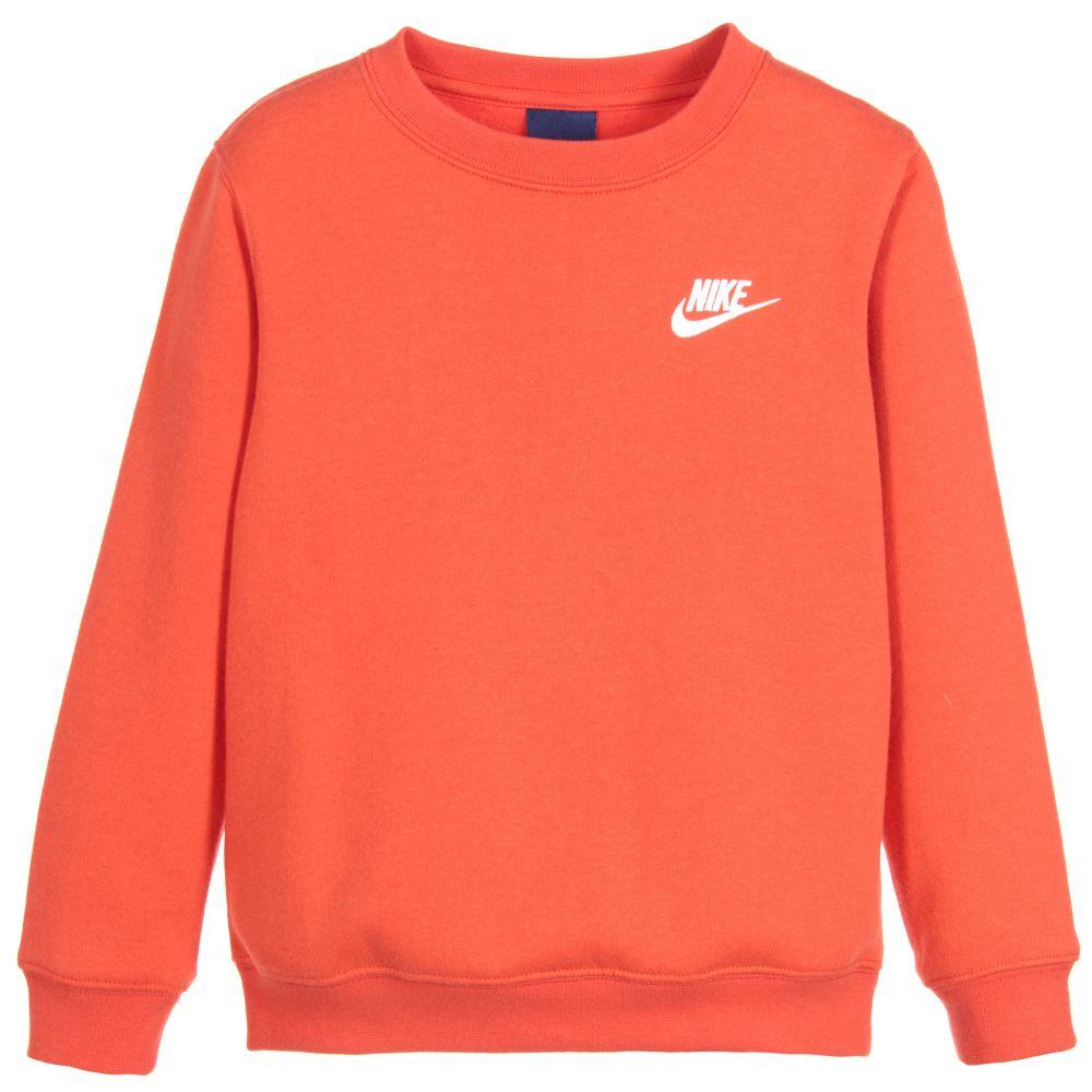 Nike Orange Logo - Nike - Boys Orange Logo Sweatshirt | Childrensalon