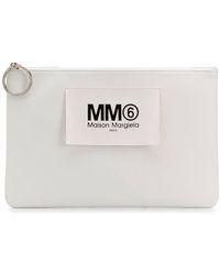 Maision Martin Margiela Logo - Mm6 By Maison Martin Margiela Logo Leather Clutch in Black - Lyst