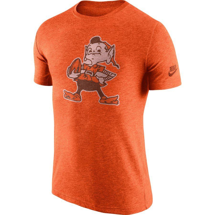 Nike Orange Logo - Men's Nike Heathered Orange Cleveland Browns Historic Logo Tri ...