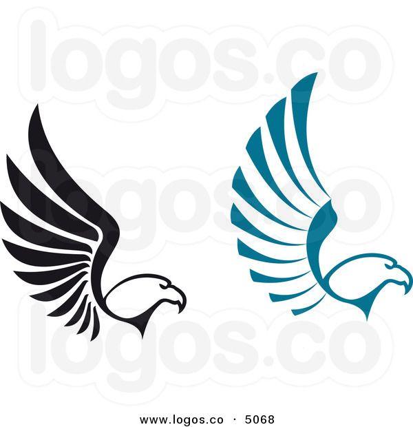 Flying Blue Eagle Logo - Royalty Free Vector of Black and Blue Flying Eagle Logos | Logo Graphy