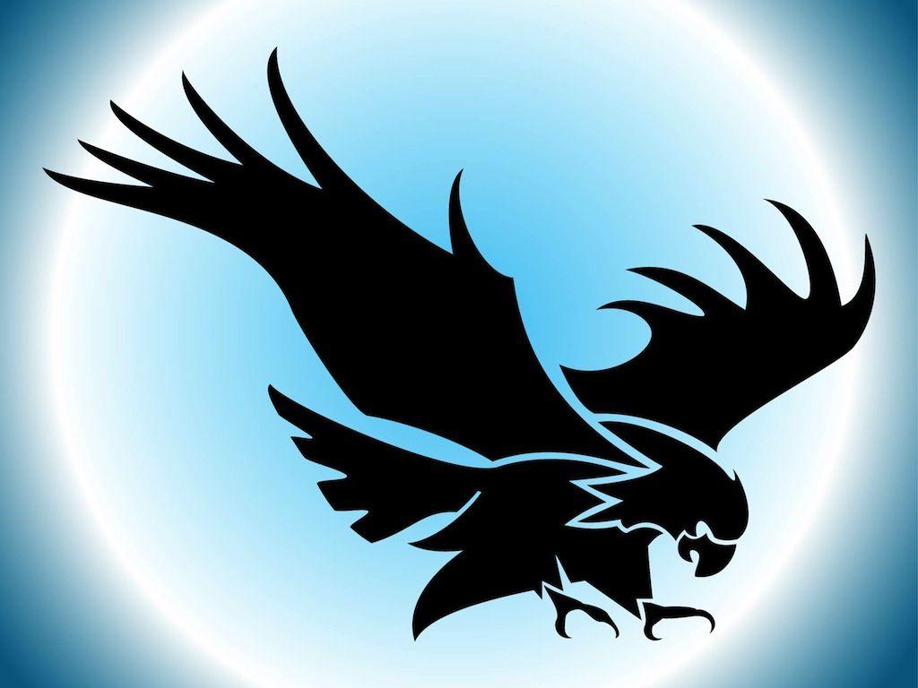 Blue Flying Eagle Logo - Flying Eagle Silhouette Vector Art & Graphics | freevector.com