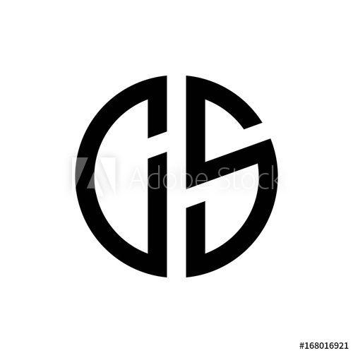 CS Logo - initial letters logo cs black monogram circle round shape vector ...