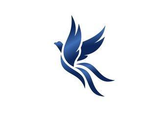 Blue Flying Eagle Logo - bird, logo, flying, hawk, eagle, wings, phoenix, icon, symbol Stock image