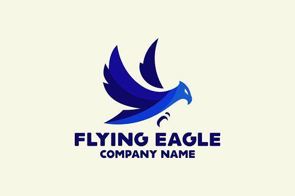 Flying Blue Eagle Logo - Flaying Eagle Logo ~ Logo Templates ~ Creative Market