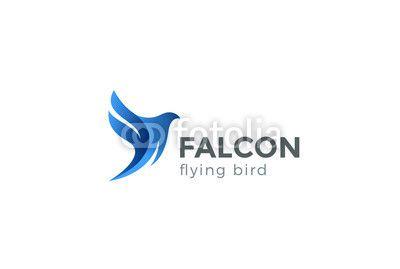 Blue Flying Eagle Logo - Falcon Bird Logo abstract design vector. Flying Eagle Hawk icon