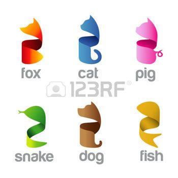 Abstract Animal Logo - snake logo: Ribbon Animals Logo abstract design vector template. Fox