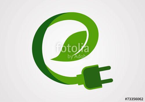 Electric Plug Logo - Ecology electric plug logo vector