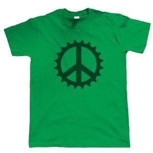 Cog Mountain Logo - Details about Peace Cog, Mens BMX or Mountain Bike T Shirt - Cycling Gift  for Dad Him