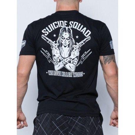 Savage Killer Logo - T Shirt Mens SUICIDE SQUAD Savage Barbell