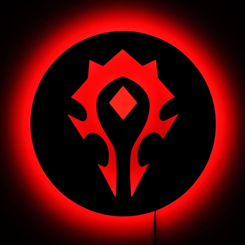 World of Warcraft Horde Logo - WoW Horde Logo Wall Lamp - Lighted World of Warcraft Horde Sign ...