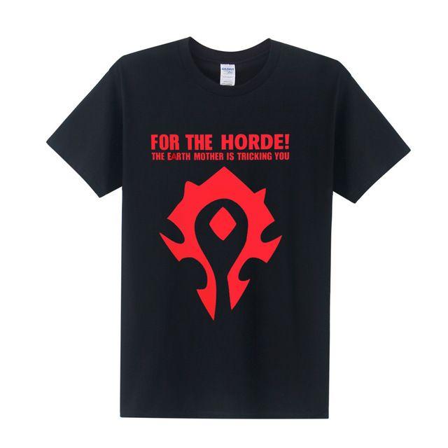 WoW Horde Logo - Cool Game WOW T Shirt Fashion Short Sleeve WOW horde symbol shirt