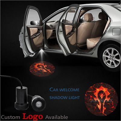 WoW Horde Logo - 2X WOW HORDE Logo Car Door Step Led Welcome Laser Projector Ghost