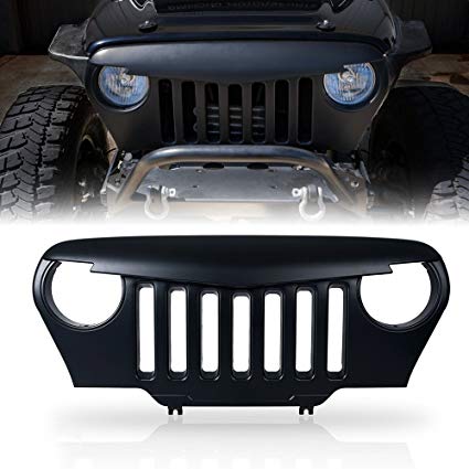 Angry Jeep Grill Logo - Amazon.com: Xprite Front Matte Black Angry Bird Grille Grid Grill ...