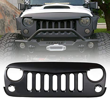 Angry Jeep Grill Logo - Xprite Front Matte Black Angry Bird Grille Grid Grill for Jeep ...