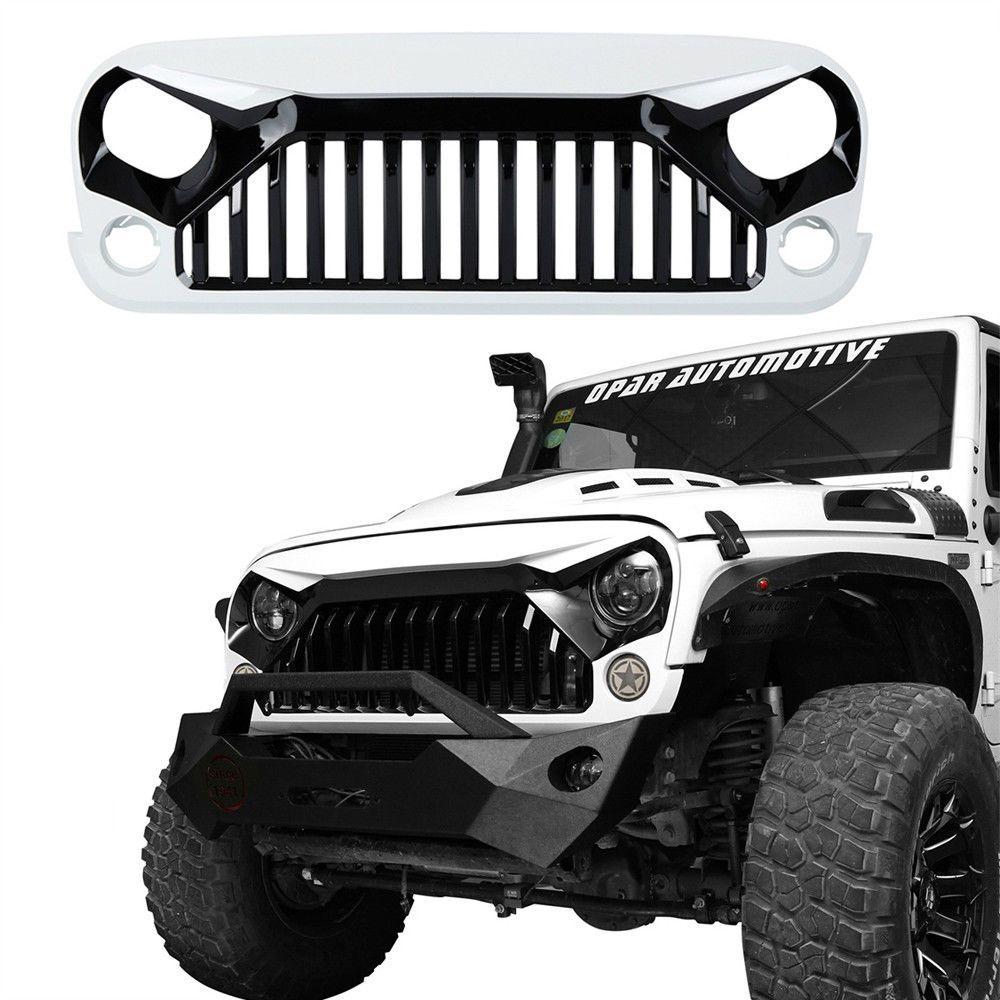 Angry Jeep Grill Logo - White Paint Angry Bird Front Grill Grille For Jeep Wrangler 07-18 JK ...