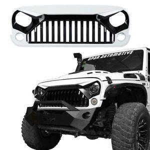 Angry Jeep Grill Logo - White Front Gladiator Grille Grid Grill for Jeep Wrangler JK 2007 ...