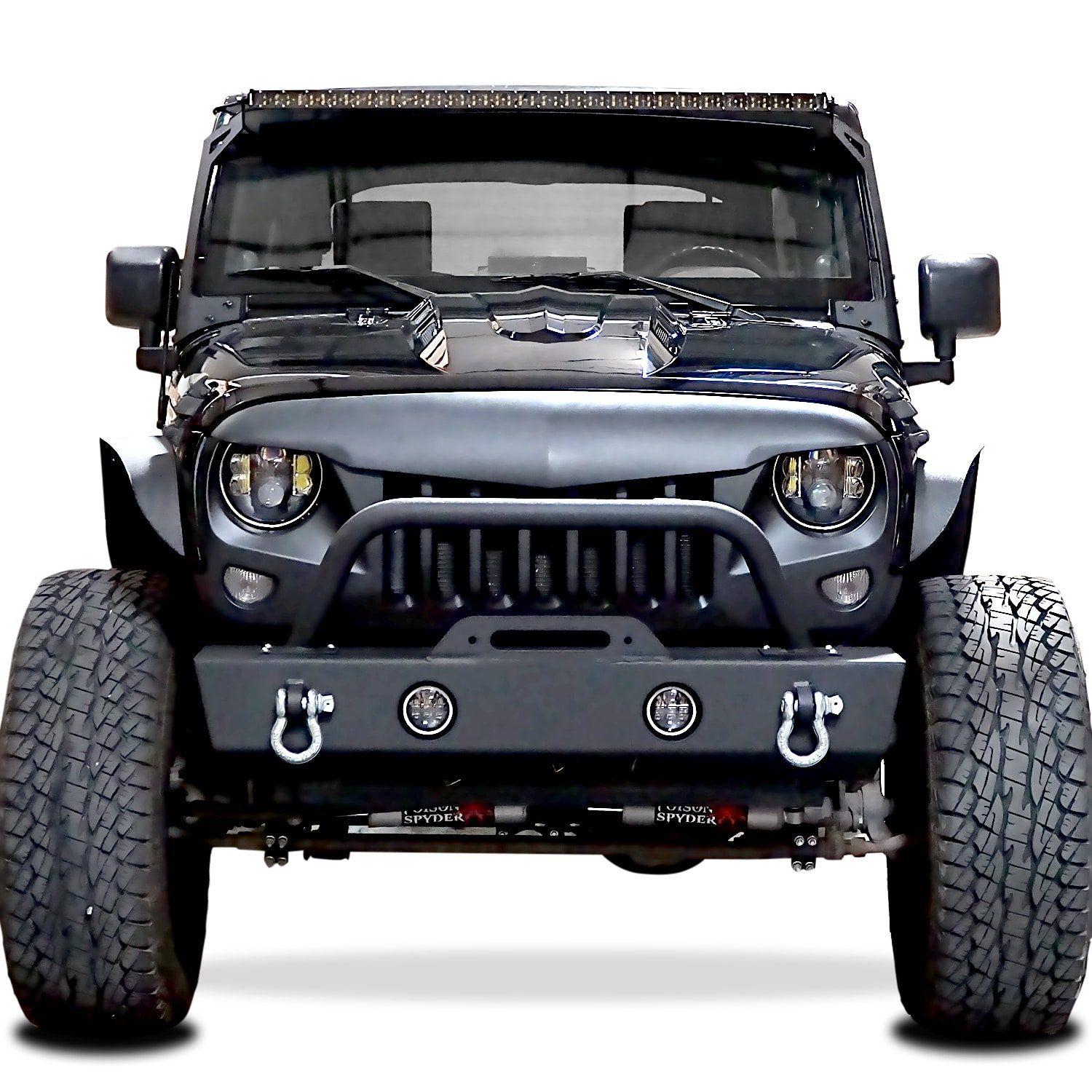 Angry Jeep Grill Logo - GENSSI ABS Angry Style Grille For Jeep Wrangler JK 2007-2015