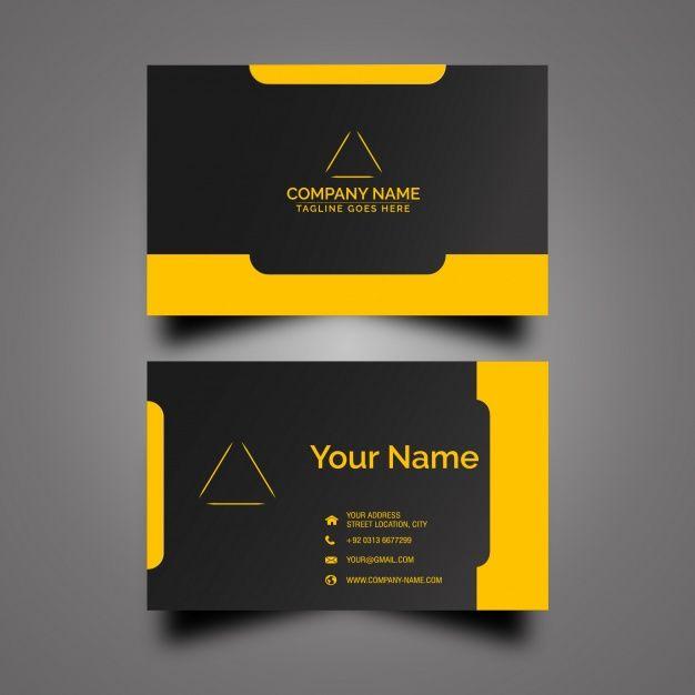 Black and Yellow Company Logo - Black and yellow business card Vector | Free Download
