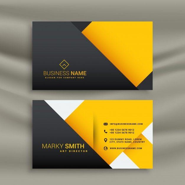 Black and Yellow Company Logo - Yellow and black geometric business card Vector