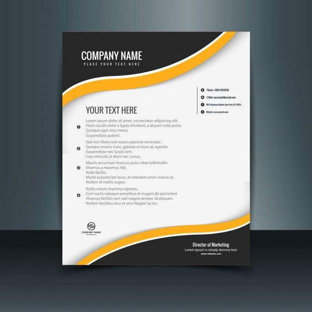 Black and Yellow Company Logo - Black and yellow wavy letterhead template Vector