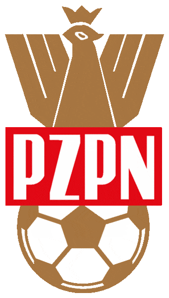 White Eagle in Red Box Logo - Poland Primary Logo (2006) - Gold Eagle on soccer ball with red box ...