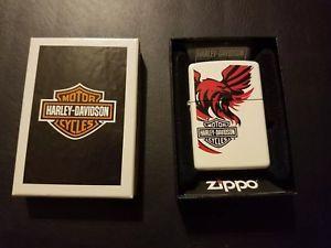 White Eagle in Red Box Logo - HARLEY DAVIDSON EAGLE RED BLACK WHITE MATTE ZIPPO LIGHTER NEW IN BOX