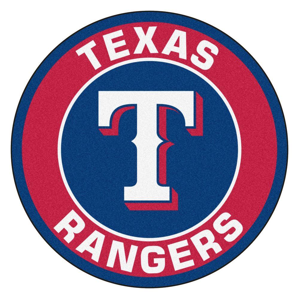 Red Texas Logo - FANMATS MLB Texas Rangers Red 2 Ft. X 2 Ft. Round Area Rug 18153