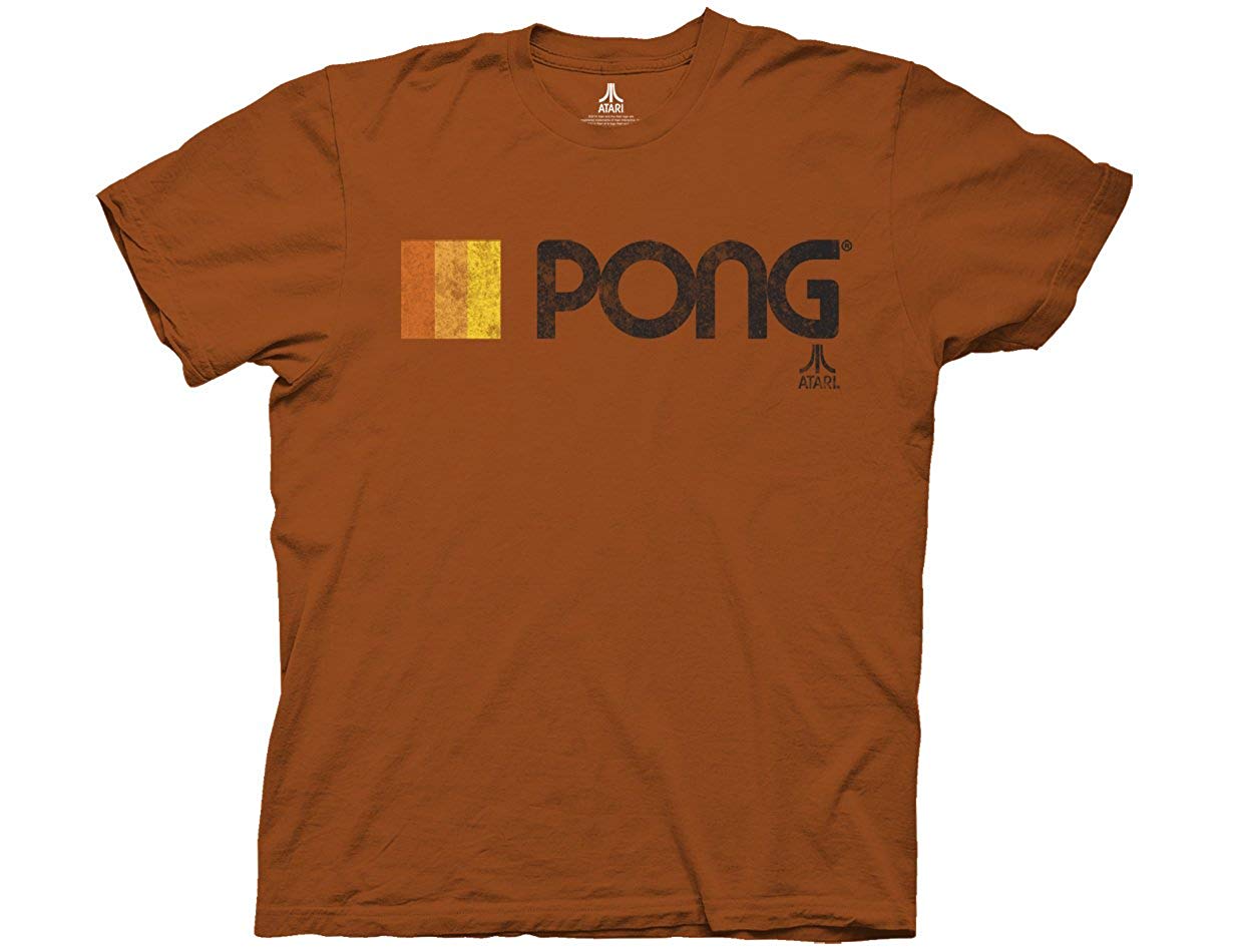 Pong Logo - Ripple Junction Atari Pong Logo Adult T Shirt: Clothing