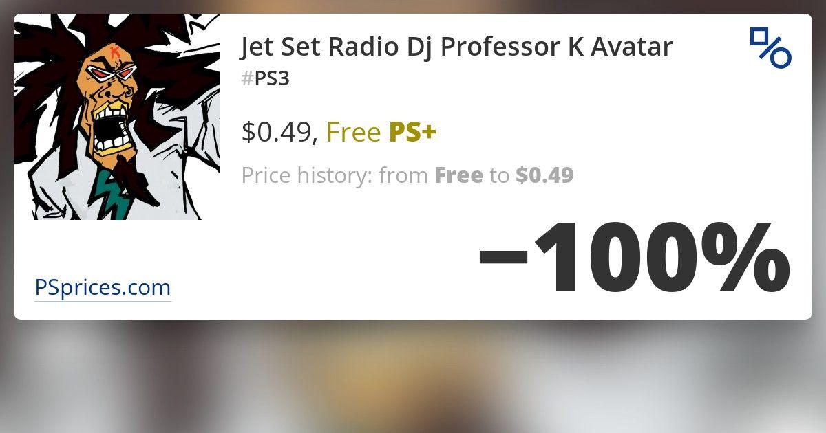 Avatar Jet Logo - Get 100% off Jet Set Radio Dj Professor K Avatar for PS3 [Aug 6 ...
