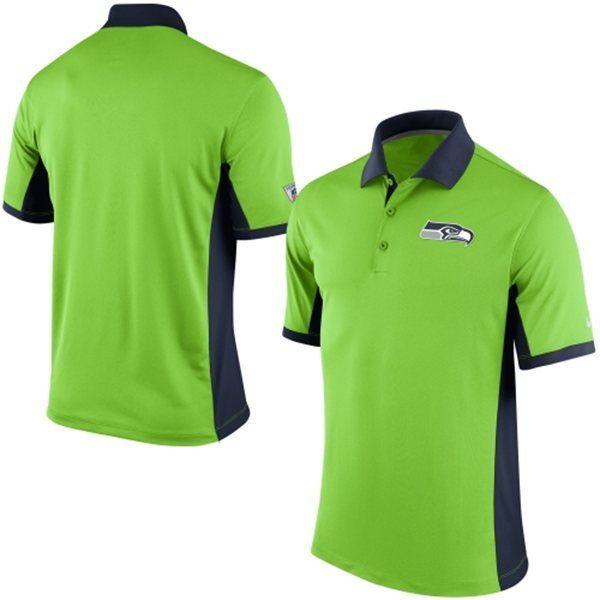 Green and Black Team Logo - Shirt & Shorts, NFL Polo Shirt, Seattle Seahawks, Seattle Seahawks Team