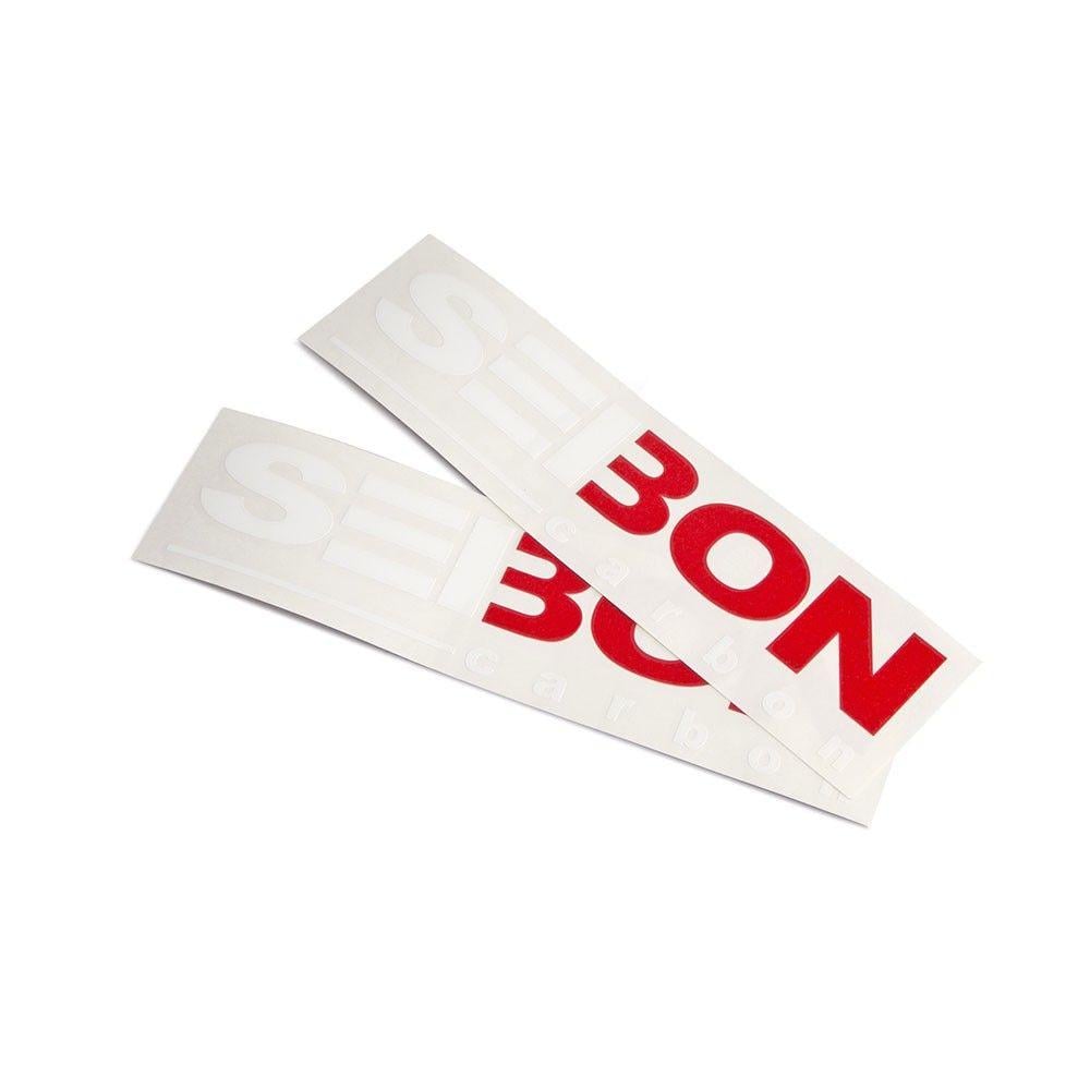 Red Blade Logo - SEIBON CARBON LOGO DECALS, White
