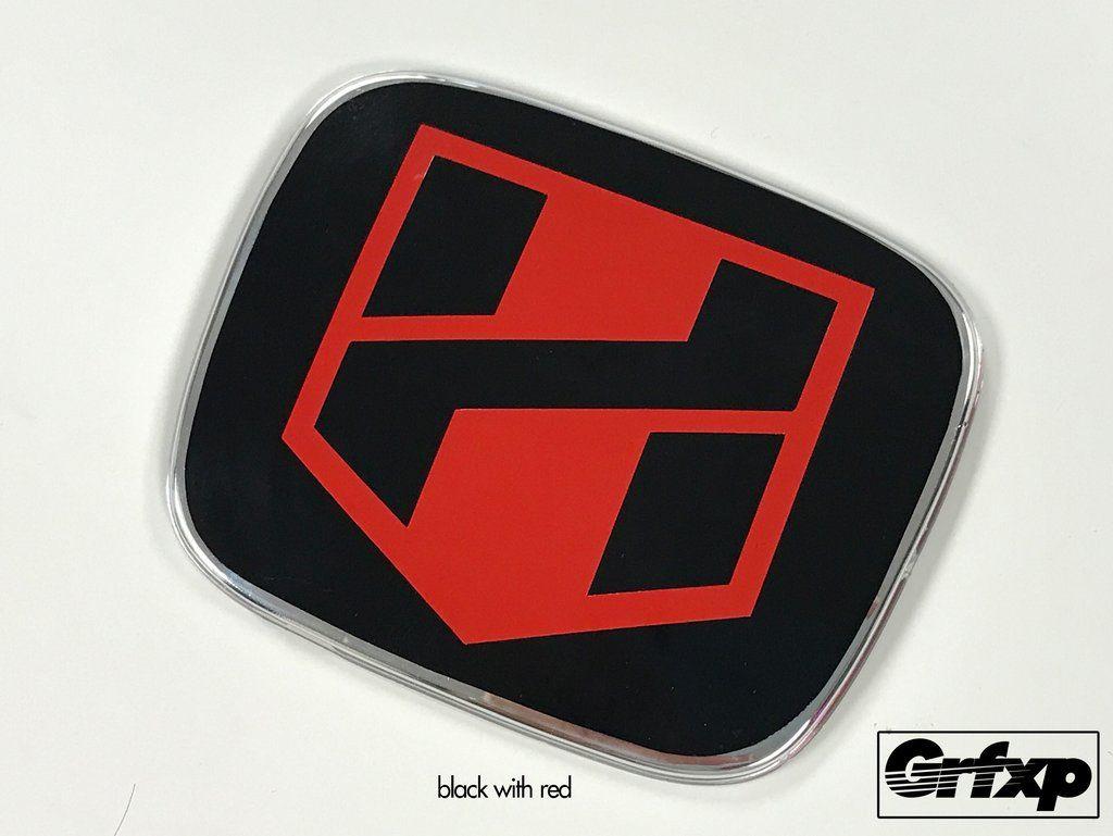 Red Blade Logo - H BLADE Logo, JDM Emblem Color Changing Overlays Front & Rear Set