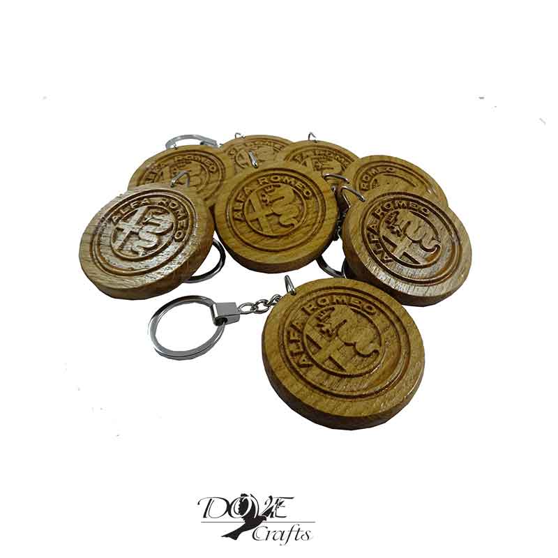 Spiral Car Logo - Special Detailed Wooden Car Logo Keyring | Dove Crafts