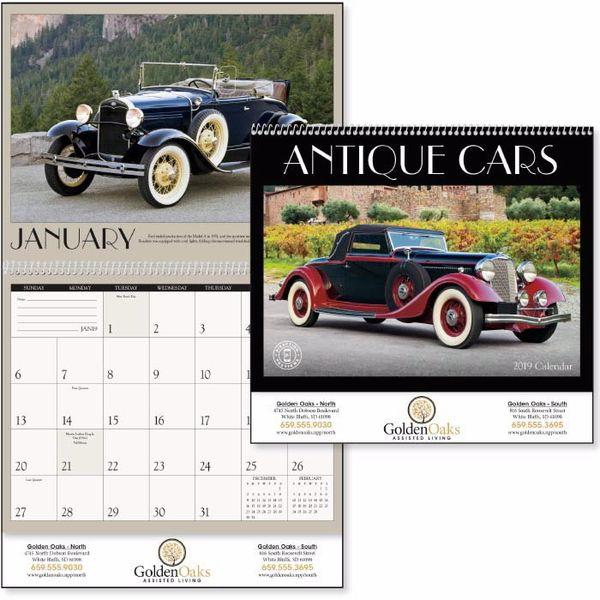 Spiral Car Logo - Antique Cars Calendar, Spiral with Bottom Imprint - 2019 with Custom ...