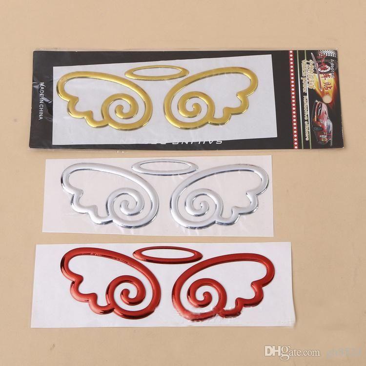 Spiral Car Logo - Wings of Angels Design PVC Car Sticker Decal Gold Silvery Red Color ...