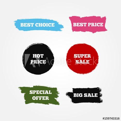 Red Green White Logo - Stickers, logo, signs with text Best Choice, Hot Price, Big Super ...