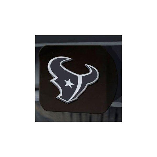 Black Texans Logo - FanMats® 21530 Black Hitch Cover with Chrome Houston Texans