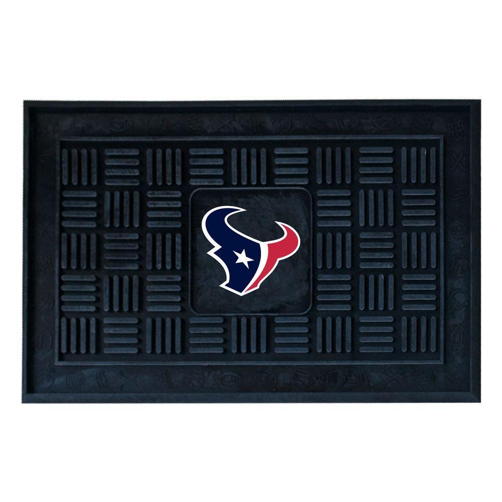 Black Texans Logo - FANMATS NFL Houston Texans Black 19 in. x 30 in. Vinyl Outdoor Door