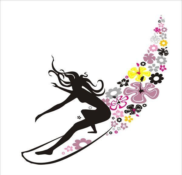 surfer girl logo