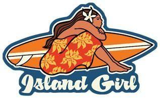 Girl Surf Logo - Island Girl Surfboard Decal – Nalu Blue Hawaiian Decals