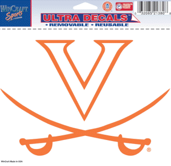 V College Logo - Virginia Cavaliers Team Color Logo UVA College Ultra Decal 5x6