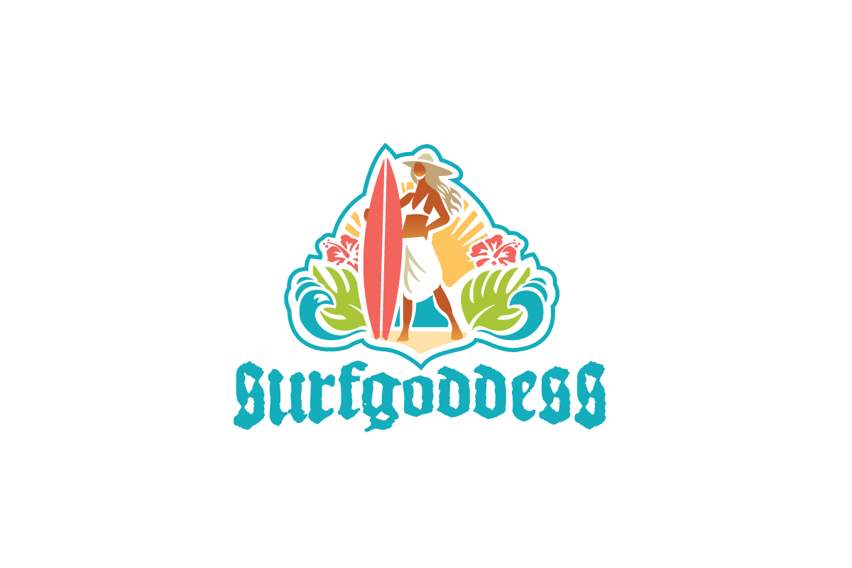 Girl Surf Logo - Surf Goddess – Surfer Beach Girl Logo Design | Logo Cowboy