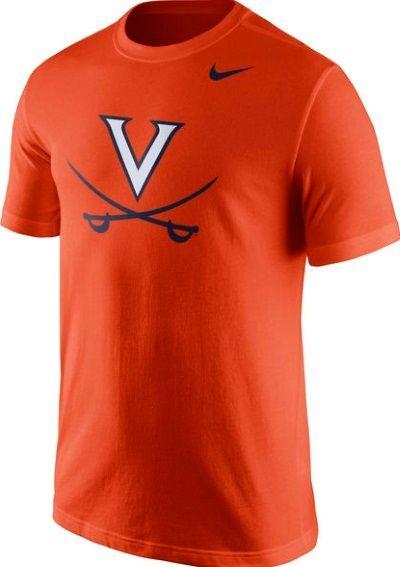 V College Logo - Virginia Cavaliers College V Swords Logo Orange Nike T Shirt