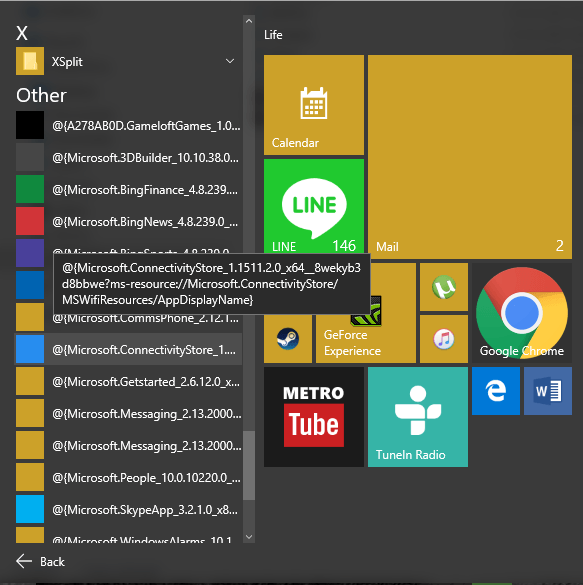 Microsoft Windows App Logo - Icon titles on Start menu is not showing properly on Windows 10